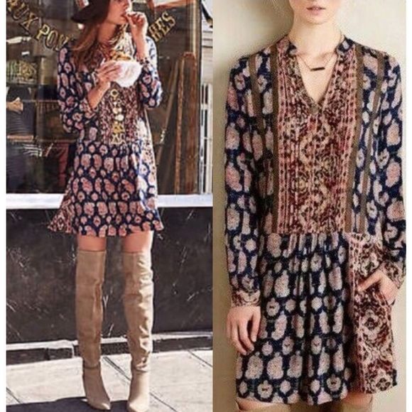 Anthropologie Dresses & Skirts - Anthropologie Women's Tiny Paquerette Boho Shirt Dress Size Medium